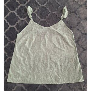 Icollection Mint Green Swiss Dot 100% Cotton Cami Top/Sz. L